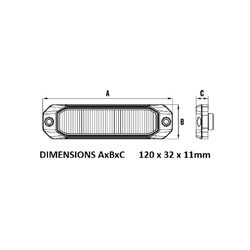 Roadvision LED Strobe Module Amber 10-30V 12W 10 Flash Pattern 4 LED Synchronizable SAE Cl1