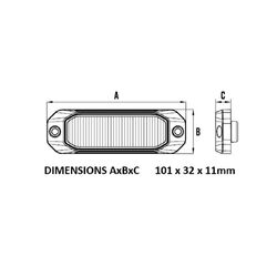 Roadvision LED Strobe Module White 10-30V 12W 10 Flash Pattern 4 LED Synchronizable SAE Cl1