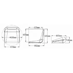 Captain Folding Padded Seat - Charcoal/Grey