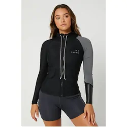 Jetpilot Cause Long Sleeve Ladies Hooded Rashie - Black Size 6