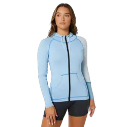 Jetpilot Cause Long Sleeve Ladies Hooded Rashie - Blue Size 6