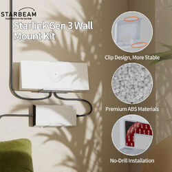 STARBEAM Starlink Gen 3 Router & Power Supply Wall Mount Kit - Adhesive Mount