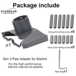 STARBEAM Starlink Gen 3 Standard Aluminum Pole Adapter for 25-48mm Pole