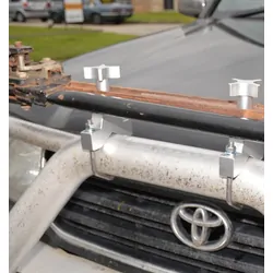 Roadsafe 4WD Universal Adjustable High Lift Jack Holder - Silver Finish