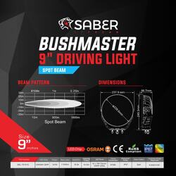 Saber Offroad 9" Driving Light - Spot Beam