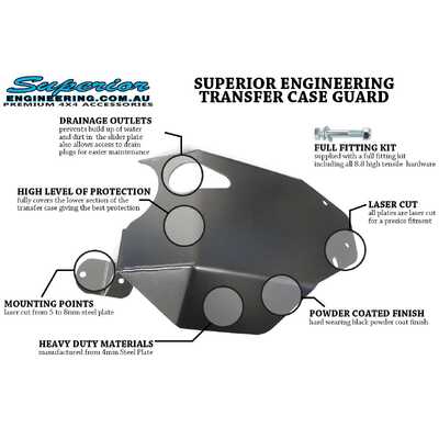 Superior Transfer Case Guard To Suit Toyota LandCruiser 79 Series Single Cab and 78 Series Pre-DPF Models (Each)