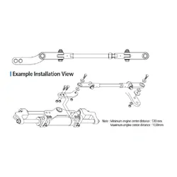 MaXtrek Twin Engine Hydraulic Outboard Steering - Complete Bullhorn Kit Suitable Up to 350HP