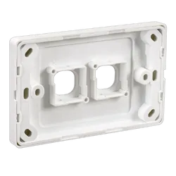 Projecta 2 Gang Blank Switch Plate - White