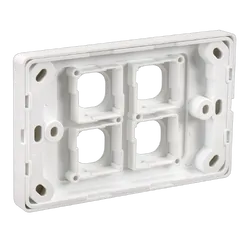 Projecta 4 Gang Blank Switch Plate - White