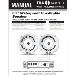 TRA Australia Low-Profile Speaker (Pair) Black 6.5" Waterproof 120W
