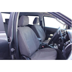 Rubbertree Black Canvas Seat Covers For Toyota Landcruiser Prado (J150 5 Seat Auto) 2012-2014 Full Set, 5 Seats