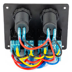 VES Switch Panel - 4 Switches + Marine Socket + USB-C Voltmeter and USB Quick Charge