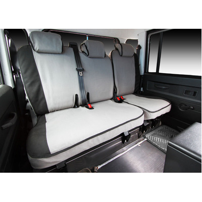 Msa Rear Dual Cab 60/40 Bench Single Back (3 Headrests) - Msa Premium Canvas Seat Covers To Suit Volkswagen Amarok - Trendline / Highline / Ultimate 4