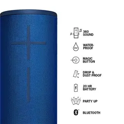 Ultimate Ears MEGABOOM 3 Blue Lagoon Waterproof TWS Bluetooth Speaker