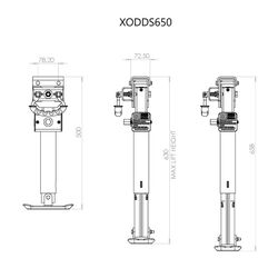 Ark XO Drop Down Corner Steady 650mm - Black
