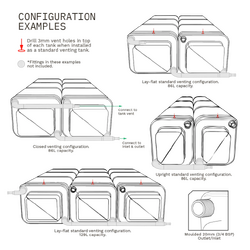 Outback Explorer Modular Caravan & RV Water Tank 43l Pair + Bracket Kit