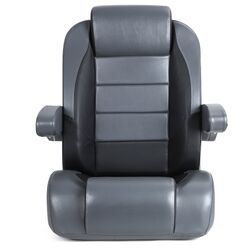 Kaiser High Back Recliner Captains Seat With Flip Up Armrests- Charcoal/Black