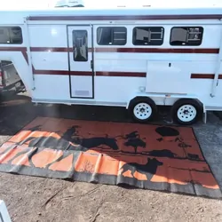 Affordable Camping Mats Annex Mat Riding Home Orange/Black 4.0 x 2.4m