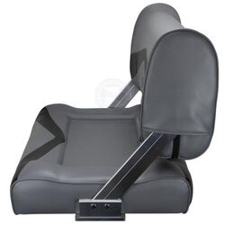 Relaxn Seat Console Double Flip Back Dark Grey / Black Carbon (No Arms)