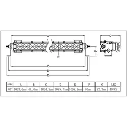 Lightforce XP 40 (1046mm) Single Row LED Bar Black 36 x 3W + 4 x 10W"