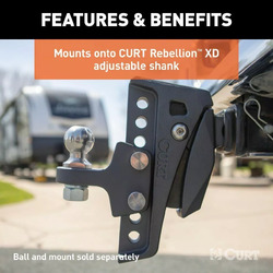 CURT Rebellion XD Tongue Attachment (50mm Tow Ball / 3500kg) 45970-85