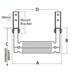 Relaxn 2 Step Stainless Steel Telescopic Ladder