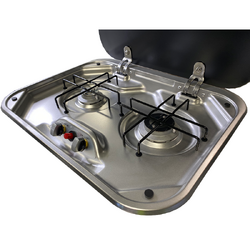 Sphere 2BNR Gas Drop In Stove & Lid With Piezo Ignition - 480 x 370 x 50mm