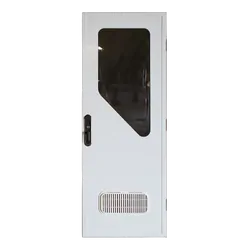 Aussie Traveller Door DC 1750 x 622 Radius Top Right Hand Hinge White