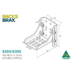 Racksbrax Hd Ab 0-15 Short (Double) 8304 - Adjustable Bracket