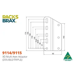 Racksbrax Xd Multi-Awn Adaptor (Double) 9114