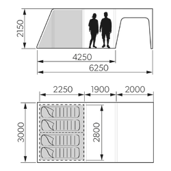 Dometic Santorini FTK 4x8 TC - Inflatable Camping Tent - 8-person