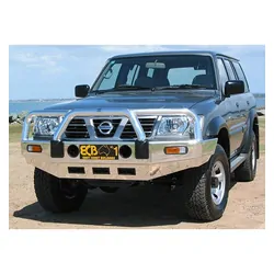 ECB Big Tube Bar to Suit Nissan Patrol GU Y61 UTE 10/01 to 09/04 Silver Hammer Tone