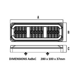 Roadvision LED Rear Combination Lamp 10-30V Stop/Tail/Ind/Ref 280x100mm
