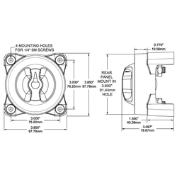 Blue Sea Systems E-Series Selector 3 Position Battery Switch With Afd
