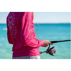 Nomad Design Collared Fishing Jersey Womens Rise Of The Madscad - Hot Pink - 10