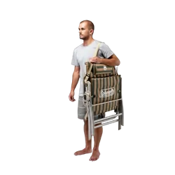 Coleman Chair Flat Fold 5 Position Padded with Glassp (Classic)