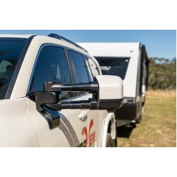 Clearview Compact Towing Mirrors [Heat, Camera Provision, Power-Fold, BSM, Indicators - Cat 6, Electric] to suit Isuzu MU-X (2025-On) - Raw