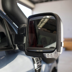 Clearview Towing Mirrors [Compact, Pair, Heat, Power-Fold, BSM, Auto Tilt, Puddle Lights, Indicators, Electric, Black] - Toyota LC 300 Series GXL