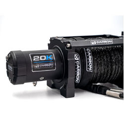 Carbon Scout Pro - 20000lb Extreme Duty Truck Winch 24V with Mega Pro Winch Hook - Black