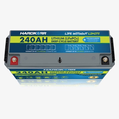 Hardkorr 240Ah Cold Climate Lithium (LiFePO4) Deep Cycle Battery w/Bluetooth