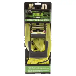 Hulk 4x4 Pkt 1 Heavy Duty Ratchet Tie Down 3.6M 1100Kg 50Mm Yellow
