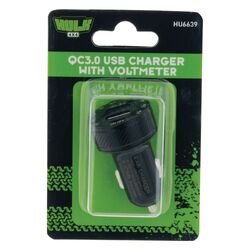 Hulk 4x4 Dual Usb In Car Socket Charger Dual Qc3.0 With Voltmeter &