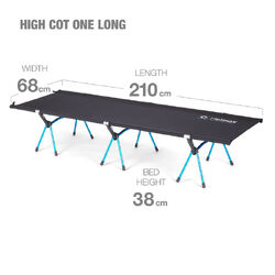 HELINOX High Cot One Long Black with Cyan Blue Frame