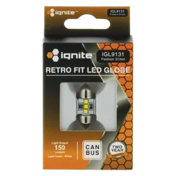 Ignite Festoon 31Mm White 12V 220 Lumens (Pkt1)