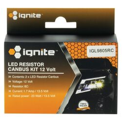 Ignite Hb3/Hb4/H10/Hir2 Resistor Canbus Kit 12V (Pkt2)