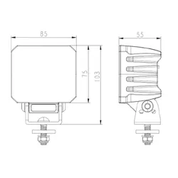 Ignite Led Square Flood Beam Work lamp 60 Deg 9 - 36V 4 Leds 3,800 Lumens