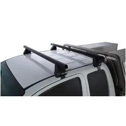 Rhino Rack Heavy Duty 2500 Black 2 Bar Roof Rack For Toyota Hilux Gen 7 2Dr Ute Extra Cab 04/05 To 09/15