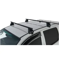 Rhino Rack Euro 2500 Black 2 Bar Roof Rack For Toyota Hilux Gen 7 4Dr Ute Dual Cab 04/05 To 09/15