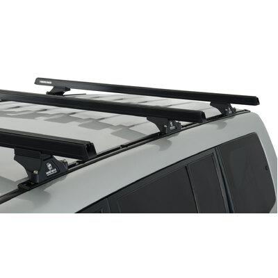 Rhino Rack Heavy Duty Rltp Trackmount Black 3 Bar Roof Rack For Mitsubishi Pajero Ns-Nx 4Dr 4Wd Lwb 11/06 On