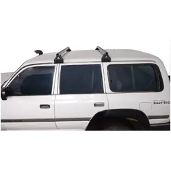 Rhino Rack Heavy Duty Rl110 Silver 2 Bar Roof Rack For Toyota Landcruiser 80 Series 4Dr 4Wd 05/90 To 03/98